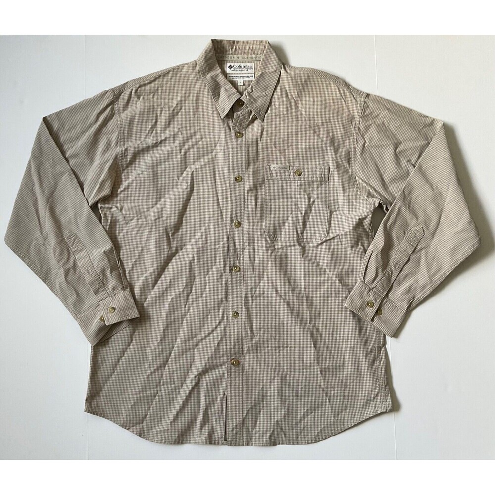 Columbia Shirt Mens Large‎ Gray Outdoor Authentic Long Sleeve Pockets